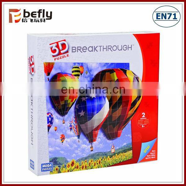 Wholesale kids Hot-air balloon paper 3D jigsaw puzzle