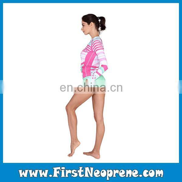 Lovely Pink Dot Online Cheap Pink Color Rash Guards
