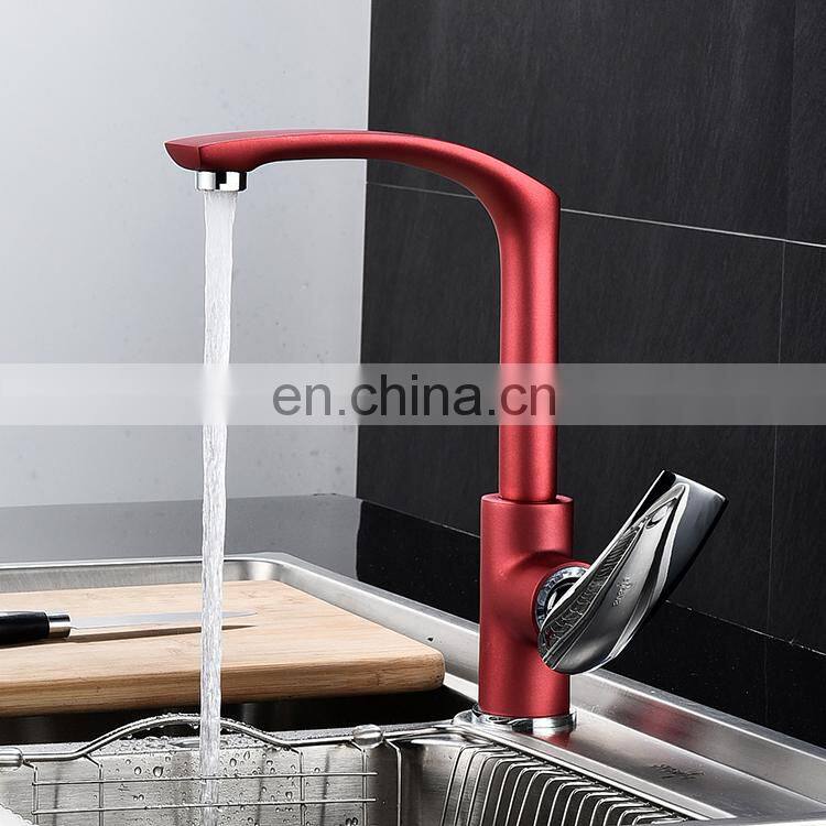 Modern cheap discount brass hot cold water red kitchen basin faucet,water tap