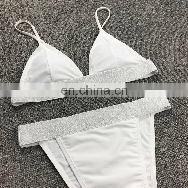 Fantoye Summer Shiny Beachwear Bikini Women Sequin Patchwork 2019 New Two Piece Bikini Sets Fashion Lady Swimming Bathing Suits