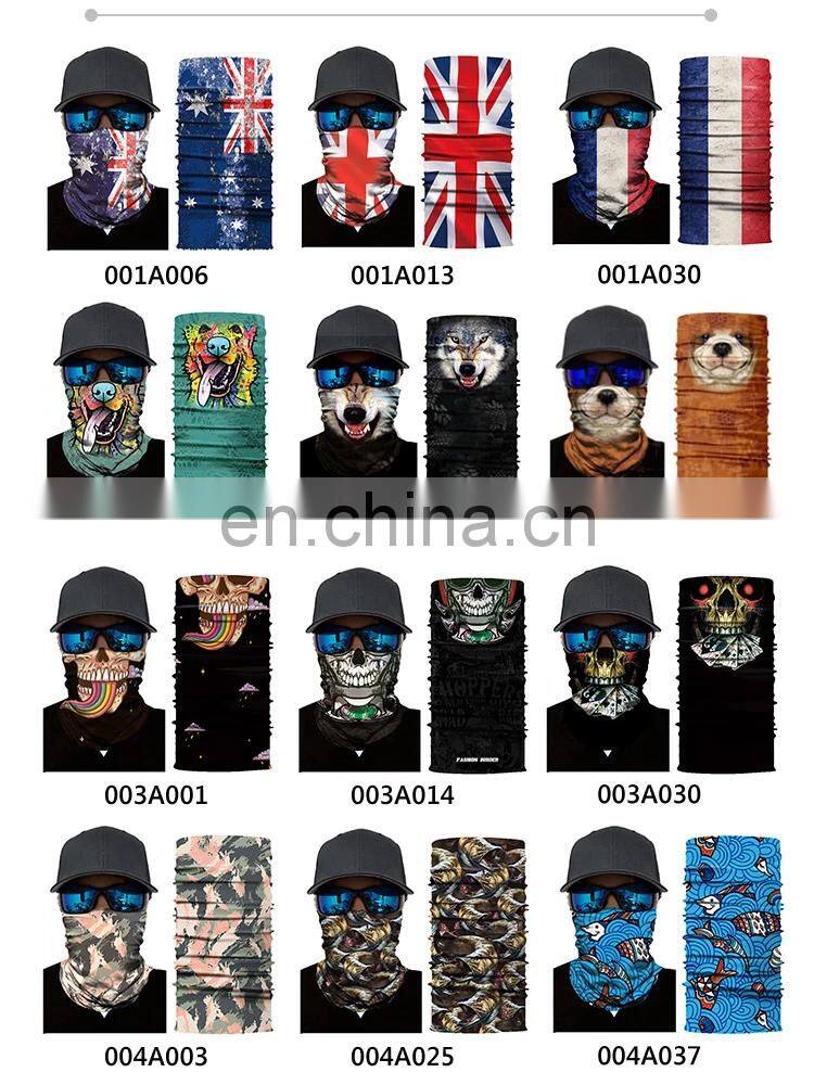 Wholesale Customized Seamless Multifunctional Headwear Outdoor Sports Soft Black Neck Gaiter Tube Bandana Face Mask