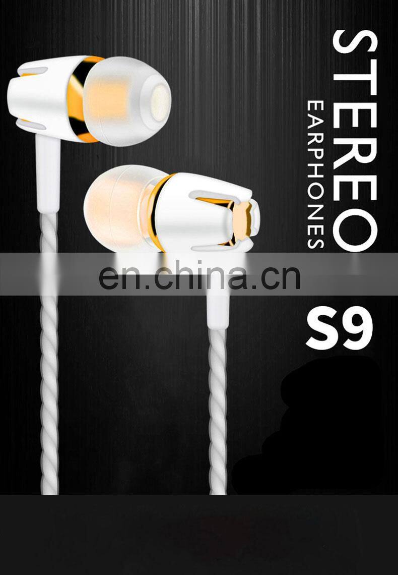 Golden Sky Wired Noise Cancelling Cheaper Earbuds Earphone Sports Stereo Headphone Headset In Ear Wired Earphone Oem Factory