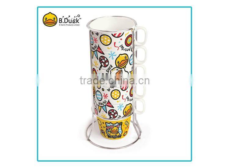 Popular B.Duck design artistic ceramic coffee cup tea cup party cup (5 sets)
