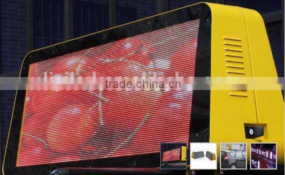 high resolution GPRS 3G 4G 192*64 outdoor full color P5 advertising led taxi roof sign