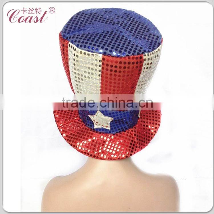 fashion three colors france folding fans sequin hats