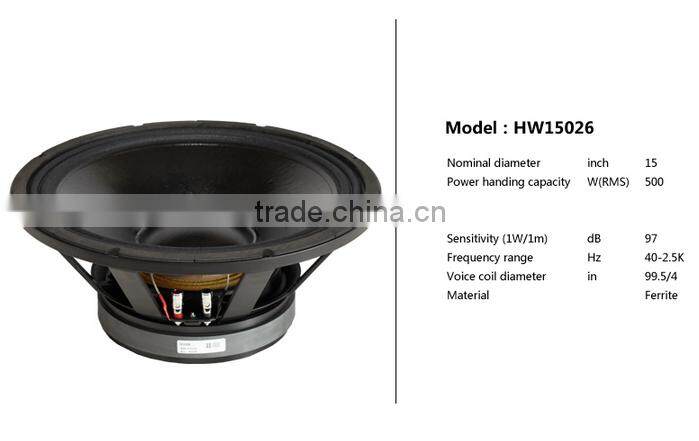 Trade assurance, double 15 inch passive subwoofer for line array system