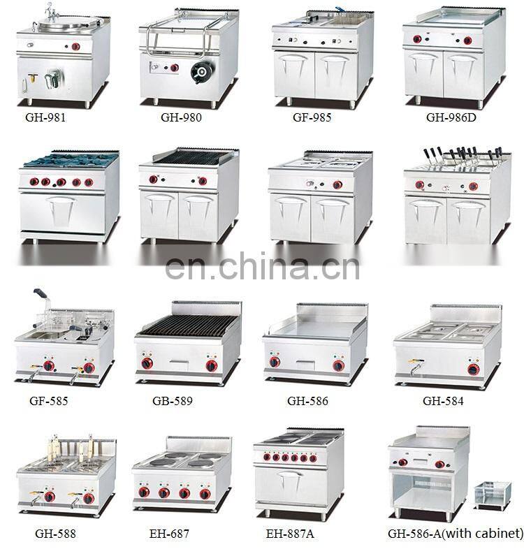 High Quality 6 Square Basket Stainless Steel Italian type Gas Pasta Cooker With Cabinet