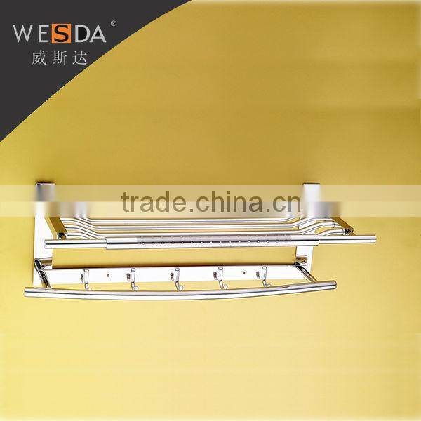 WESDA folding towel rail,wooden bathroom towel rack,clay bar towel with hook