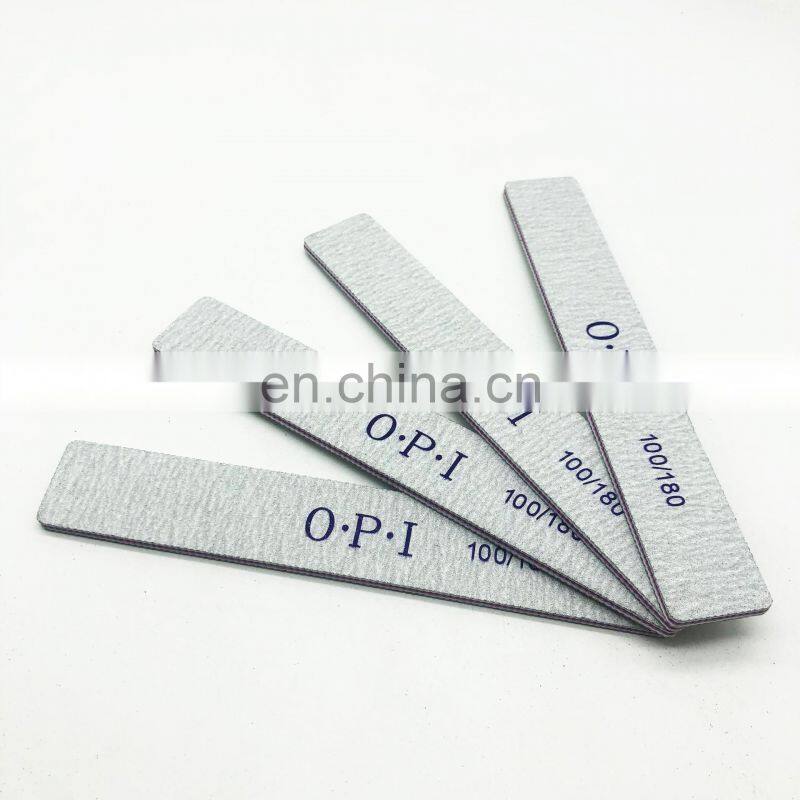 Professional High Quality Nail Files Rectangular Shape Custom Logo 80/80 100/100 100/180 Grit Zebra Double Side Nail File