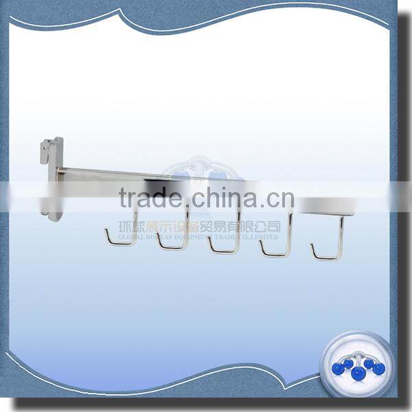 Metal 5 hooks coat display hanger for slotted channel