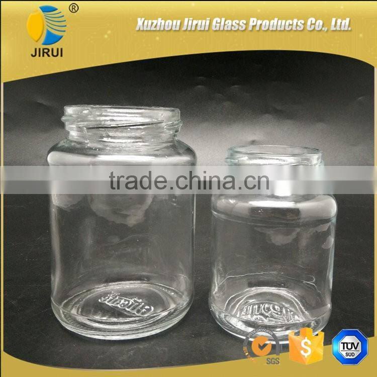 Round food grade glass honey jar jam sauce jar with screw lid