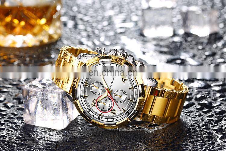 MINI FOCUS MF0198G Men's Quartz Watches Stainless Steel Chronograph Waterproof Luminous Man Clock