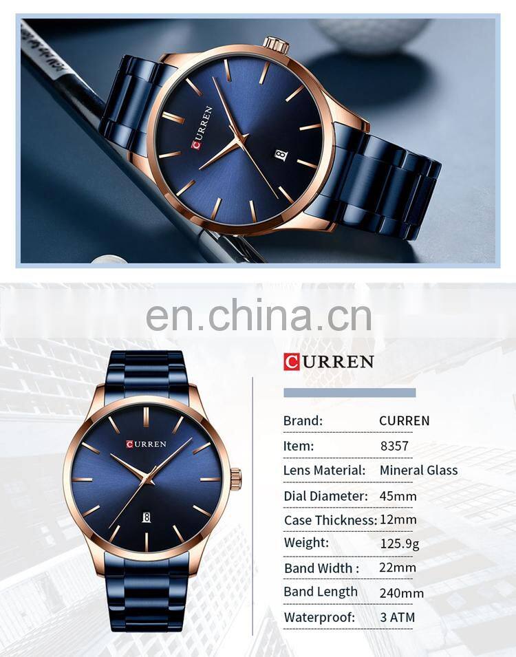 CURREN 8357 Charm Mens Watches Online Japanese Quartz Stainless Steel Strap Men Luxury Business Watches