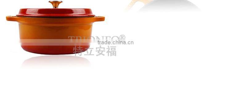 Factory price Trionfo orange pot pre-seasoned cast iron cookware enameled hot pot