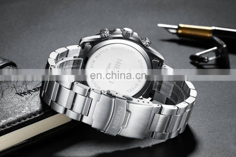 NIBOSI Quartz Watch Men Blue Casual Fashion Chronograph Mens Watches Top Brand Luxury Big Dial Watch Relogio Masculino