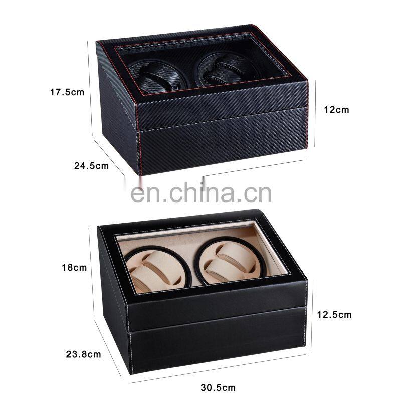 Watch Winding Carbon Fiber High Quality Watch Winder Motor Stop Automatic Watch Jewelry Display Cabinet Box