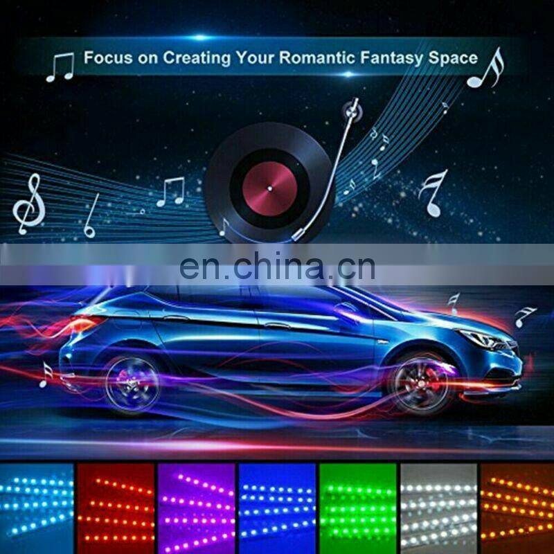 RGB LED car light strip, LED atmosphere lamps, 12V remote control car interior light