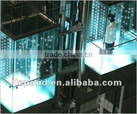 Glass with LED light, Color Toughened Glass Stair with Led Lights
