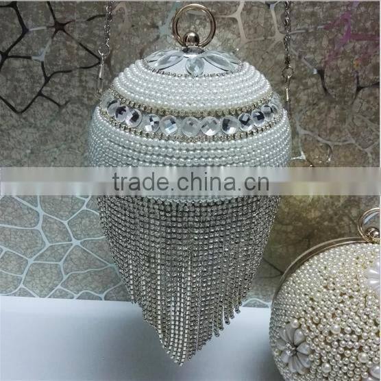2015 fashion wedding ball pearl beaded clutch bag wedding bag