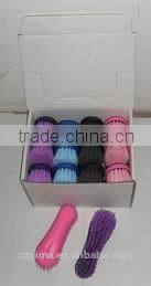 12 pcs 8-shaped small horse dandy brush with display box for show