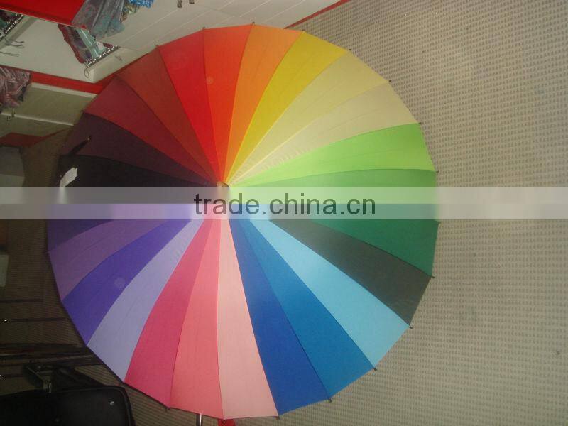 Best selling 24 ribs rainbow umbrella