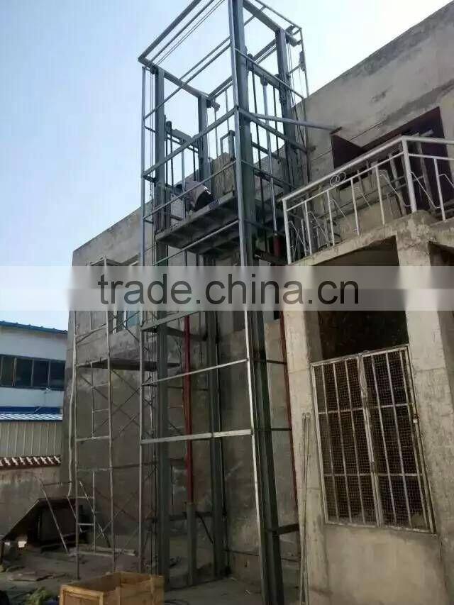 SJG Hydraulic cargo lift/guide rail lift/goods lift for warehouse