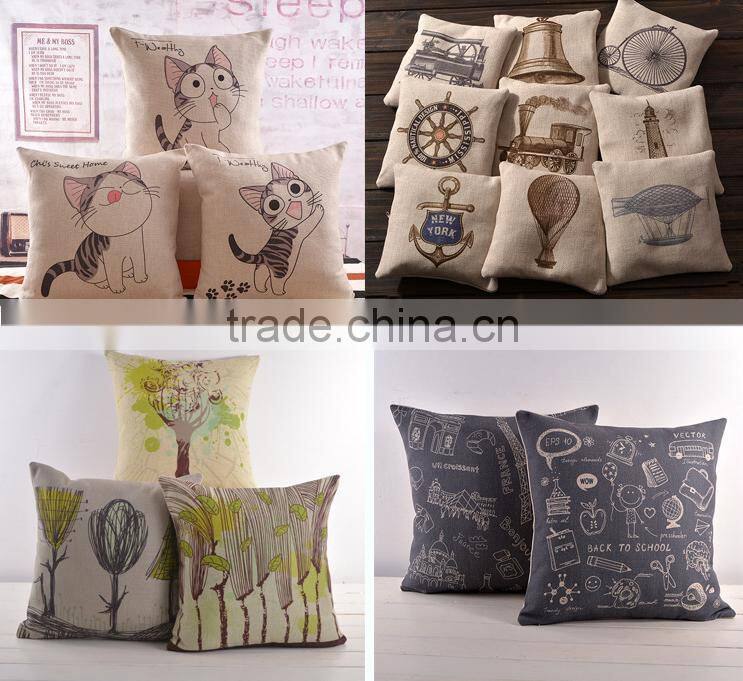 Soft Linen Cotton material Pillow case for car sofa home decor customized cushion cover case skull printed