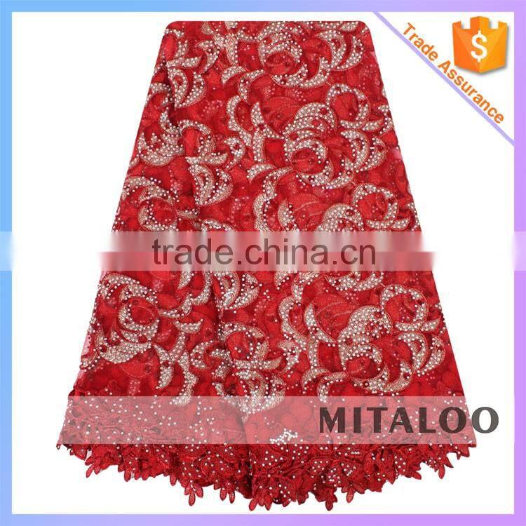 Mitaloo MFL1116 Good Designs Lace With Stones Lace Fabric Net Swiss Lace Fabric