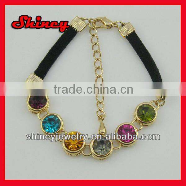 Fashion beautiful diamond paved lead and nickal free yiwu cheap bracelet