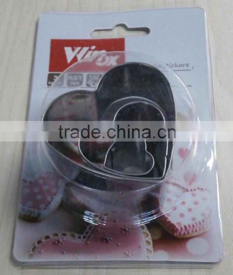 DIFFERENT SHAPE & SIZE S/S COOKIE CUTTER MOULD WITH BLISTER CARD