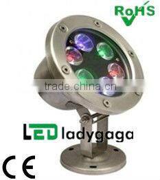 golden surface Led water light 2012 AC24V/110-220V stainless steel led waterproof colorfull 6X1W OD83mm 600Im