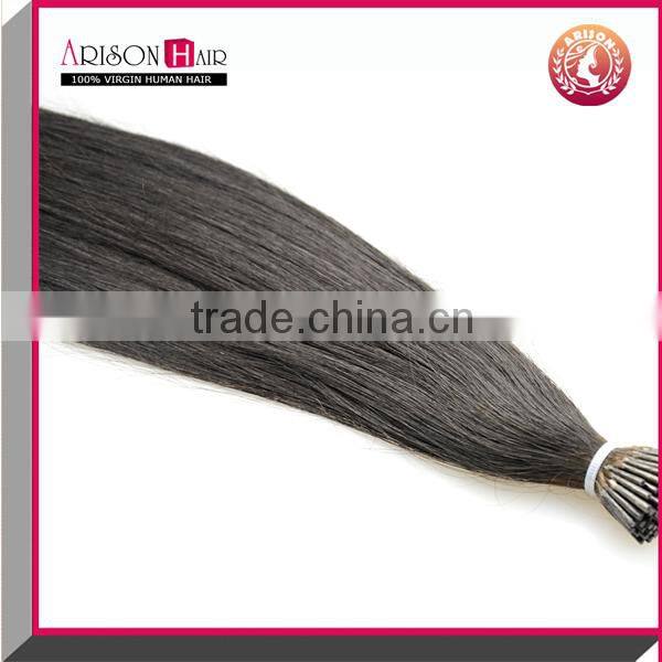 Wholesale 100% Human hair pre-bonded i tip brazilian hair extension