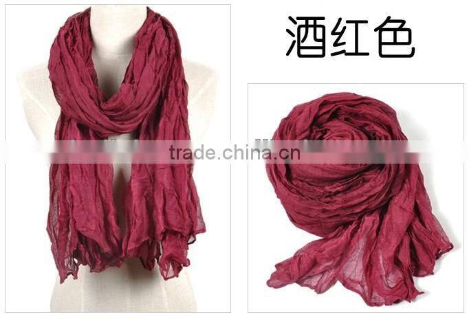 Cheap Voile Polyester Solid Color Lady Scarf