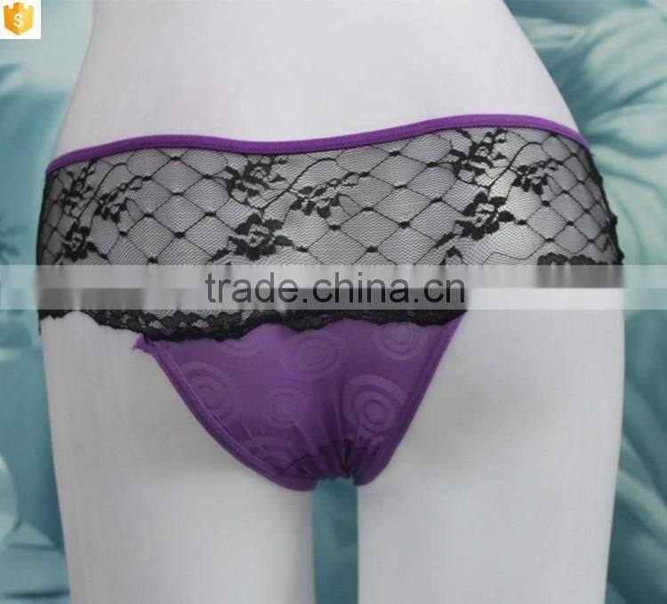 OEM undergarment supply purple eyelash lace fabric tanga