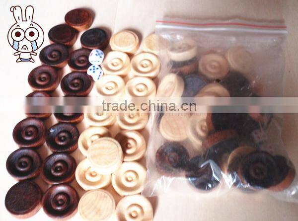 top grade woodeb chess and backgammon pieces