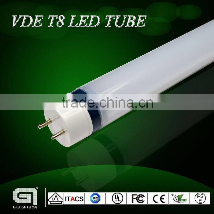 Germany standard VDE TUV high lumen 1.2M 1200mm 4ft pure white 6000K led tube light t8 20 watt with 5 years warranty