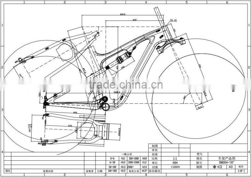 Fat suspension bike 26er mtb strong full dual suspension snow bike frame 200*57mm