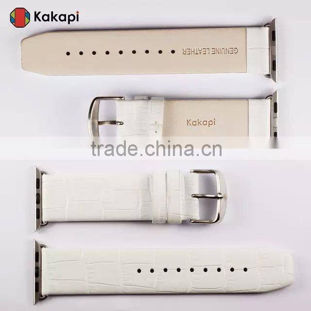Kakapi Single Buckle Genuine Leather Watch Band Wrist Strap With Watchband Converter For 42MM Apple Watch MT-3910