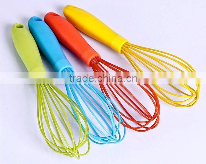 Hot sale rainbow silicone whisk with PP handle Silicone Kitchen Utensils for Blending, Whisking, Beating & Stirring
