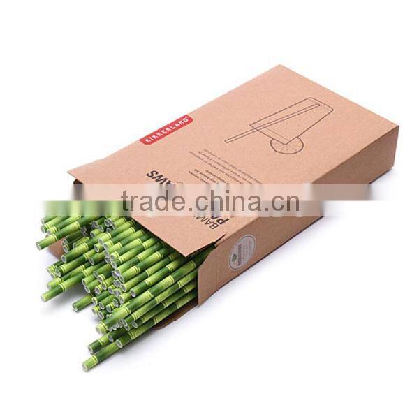 Bamboo Design Wholesale Disposable Drink Striped Paper Straws