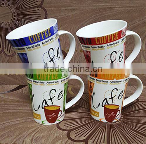 2016 wholesale 380 cc liling flower ceramic coffee mug