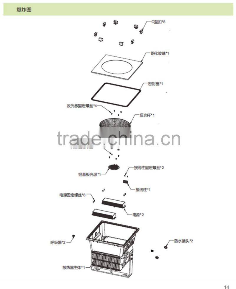 Meanwell driver led projection light for football stadium bridge park