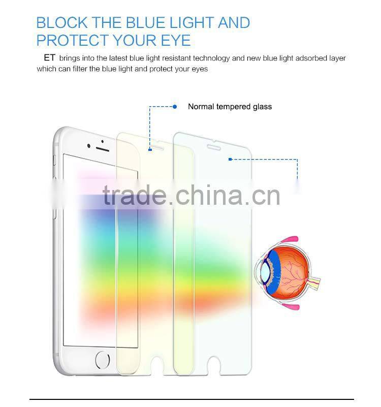 hot new products for 2015 bubble-free anti blue ray tempered glass screen protector for apple phone
