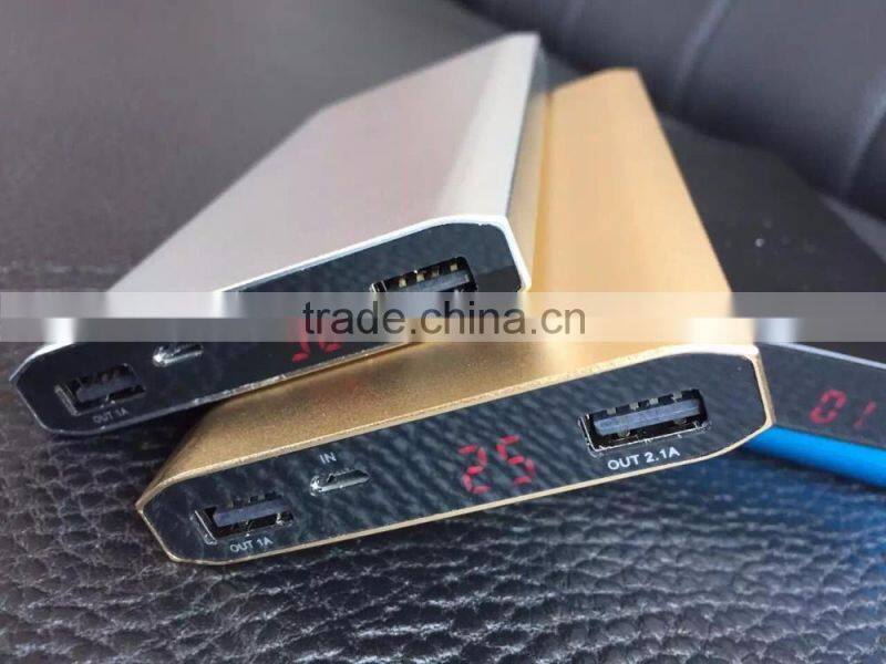 Ultrathin aluminium alloy power bank 10000,real capacity alloy portable charger power bank design OEM acceptabled