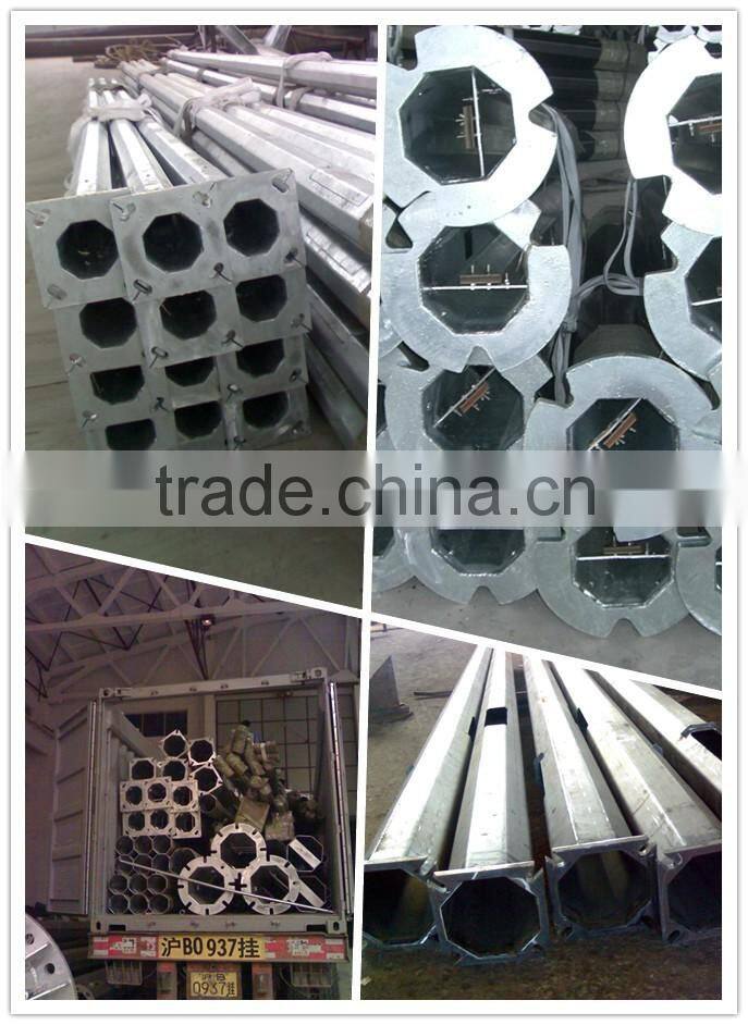 13M Galvanized Street Light Pole with Double Arms