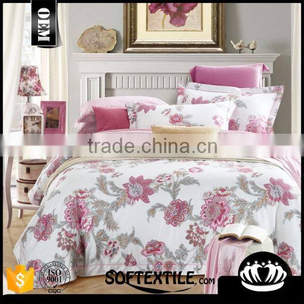 Wholesale price 100%cotton red palid print flat sheet Chinese bedding wholesale children's bedding sets
