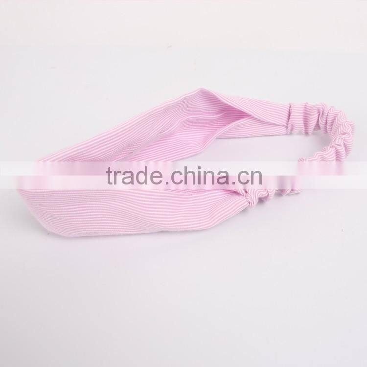 turban women sport elastic head band yoga stripe hair band for relax or shower