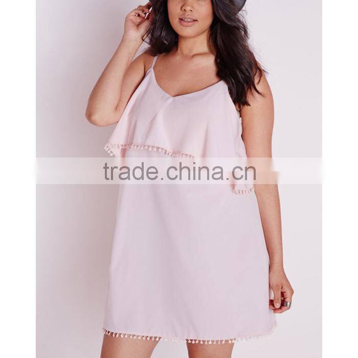 Plus size frill detail strappy dress