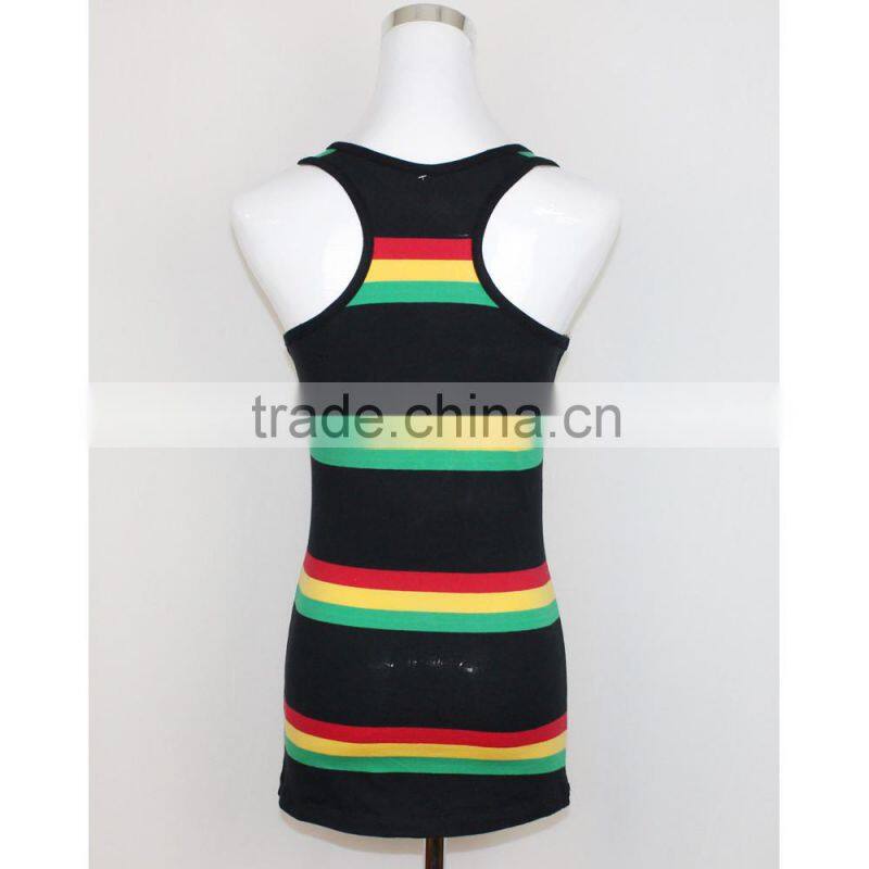 100% cotton women fashion gym tank top/wholesale fancy tops for girls