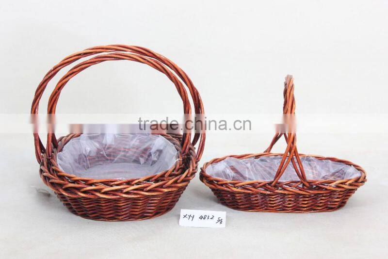 brown oval baskets for willow wicker flower factory supplier